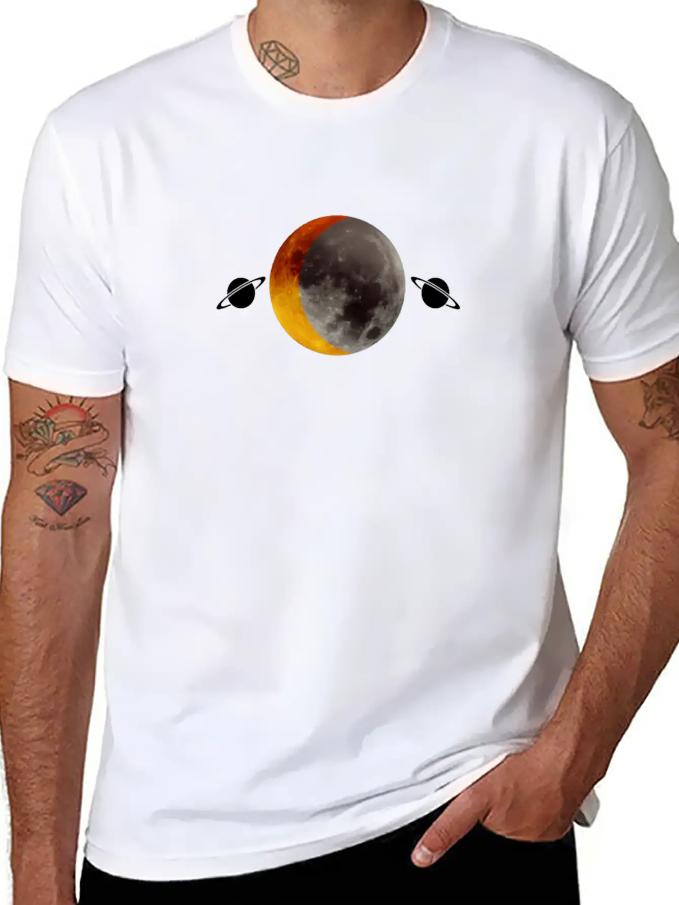Red Full Moon Design Essential Unisex Summer Tee – Soft Cotton Casual Fit