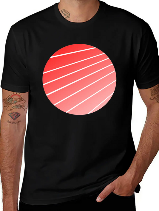 Red Gradient Circle Stylish Everyday T-Shirt – Unisex Basic Cotton Tee