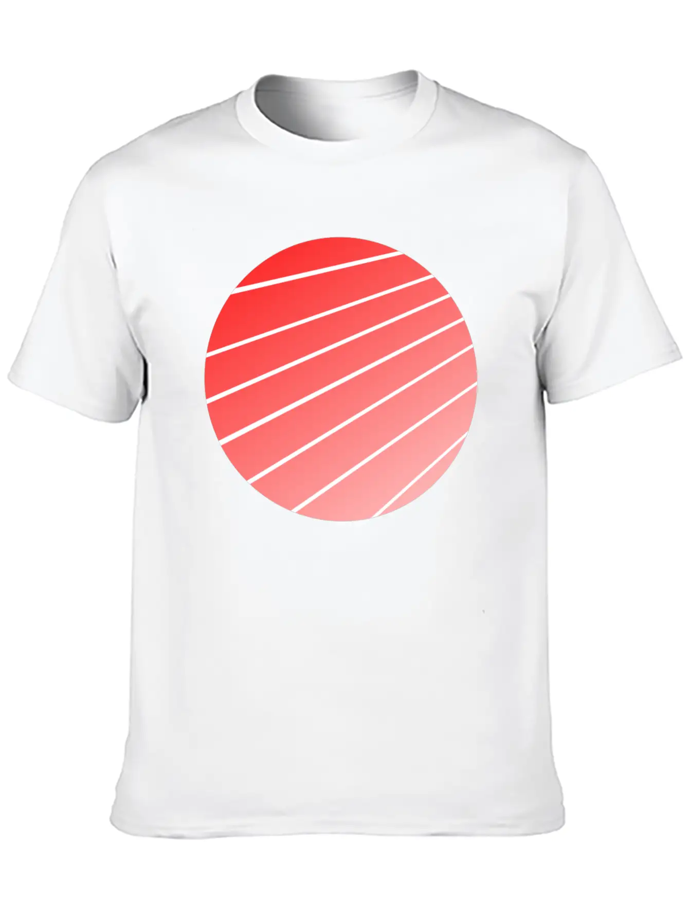 Red Gradient Circle Stylish Everyday T-Shirt – Unisex Basic Cotton Tee