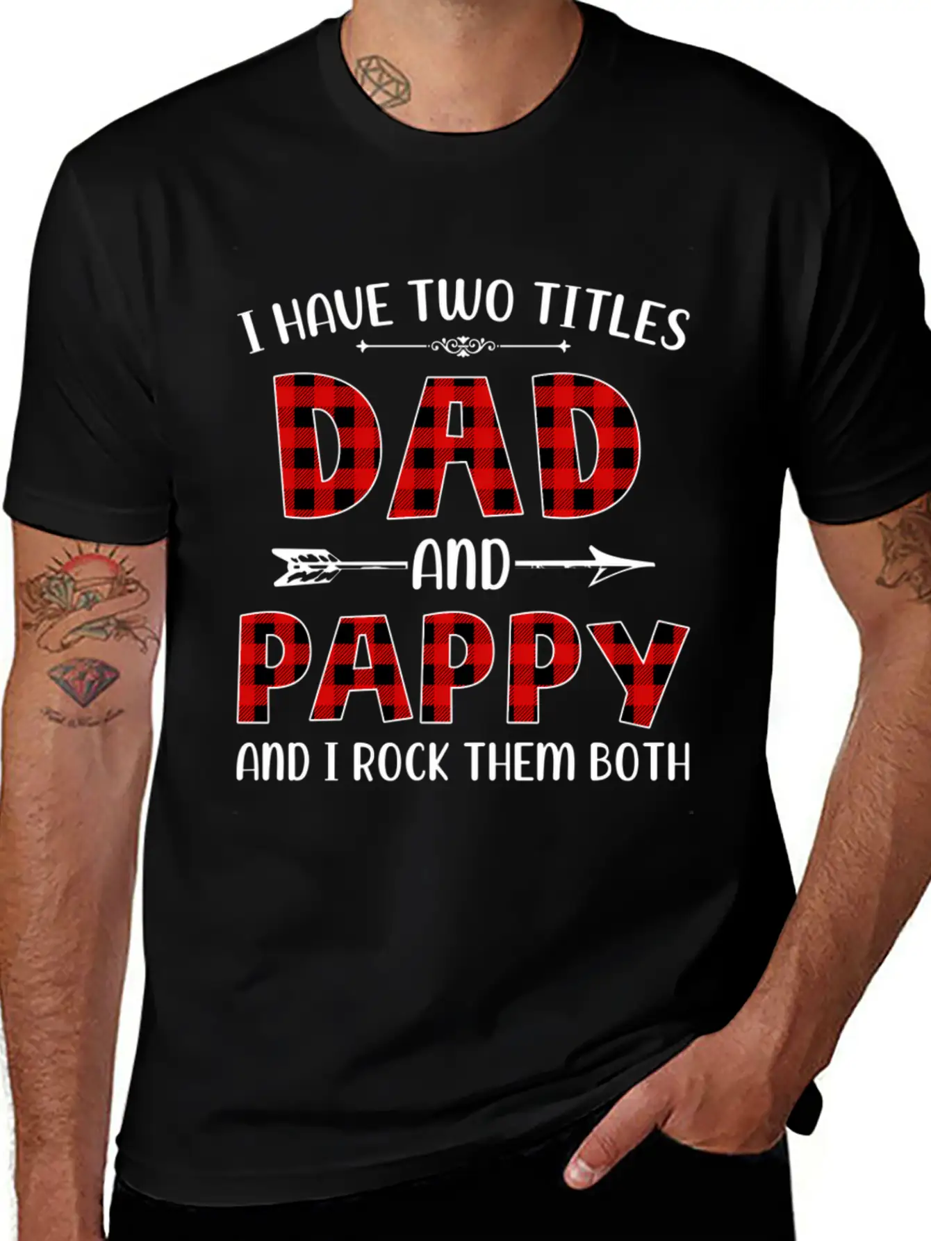 Red Plaid Pappy Fathers Day For New Pappy Grandpa Stylish Everyday T-Shirt – Unisex Basic Cotton Tee