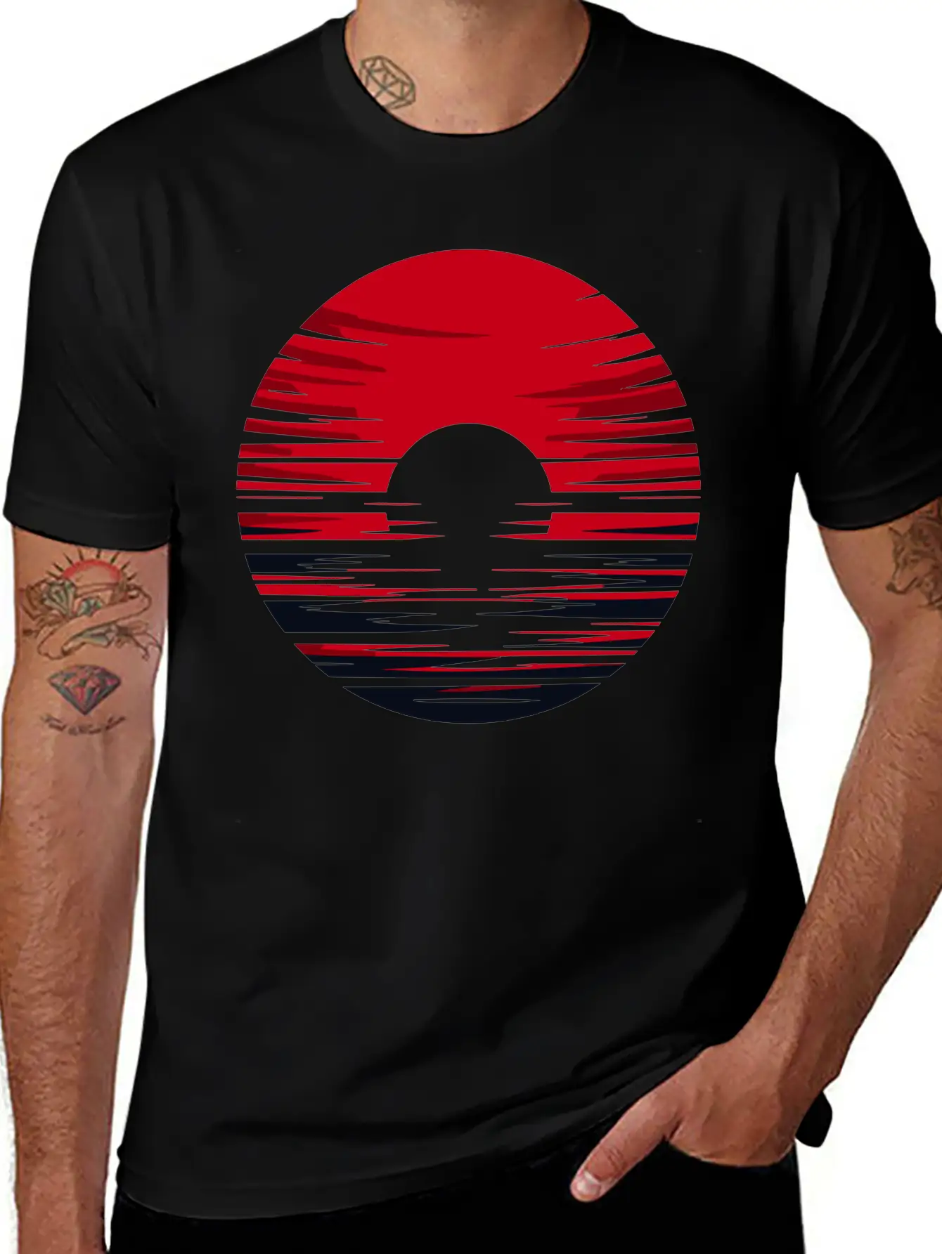 Red Sun Sunrise Vector For Own Design 1 Timeless Short Sleeve Tee – Comfy And Minimalist Design