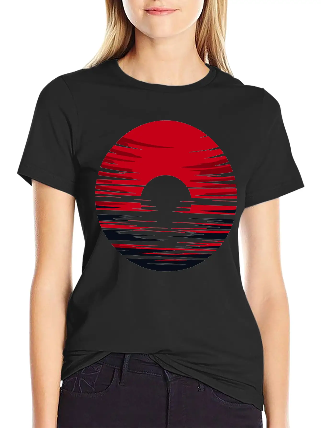 Red Sun Sunrise Vector For Own Design 1 Timeless Short Sleeve Tee – Comfy And Minimalist Design