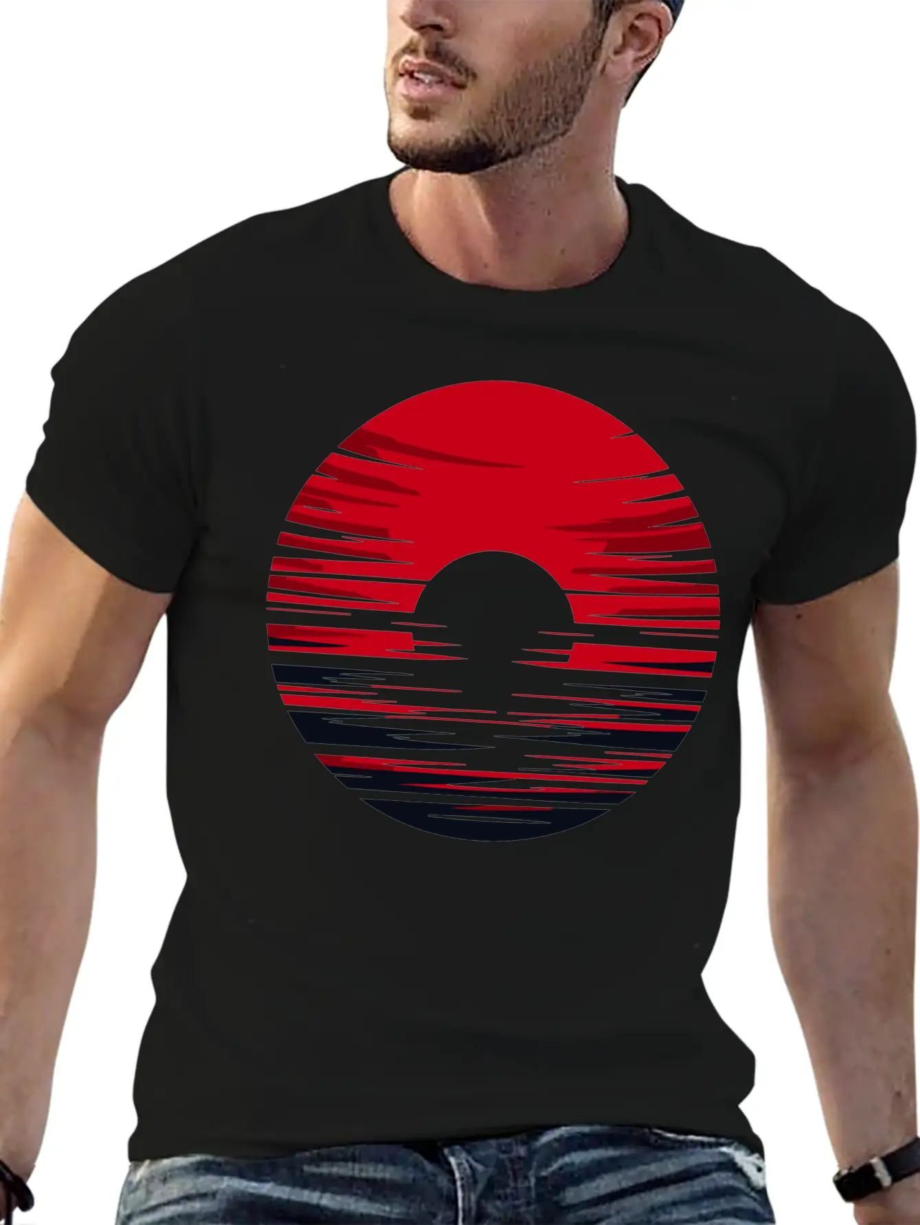 Red Sun Sunrise Vector For Own Design 1 Timeless Short Sleeve Tee – Comfy And Minimalist Design