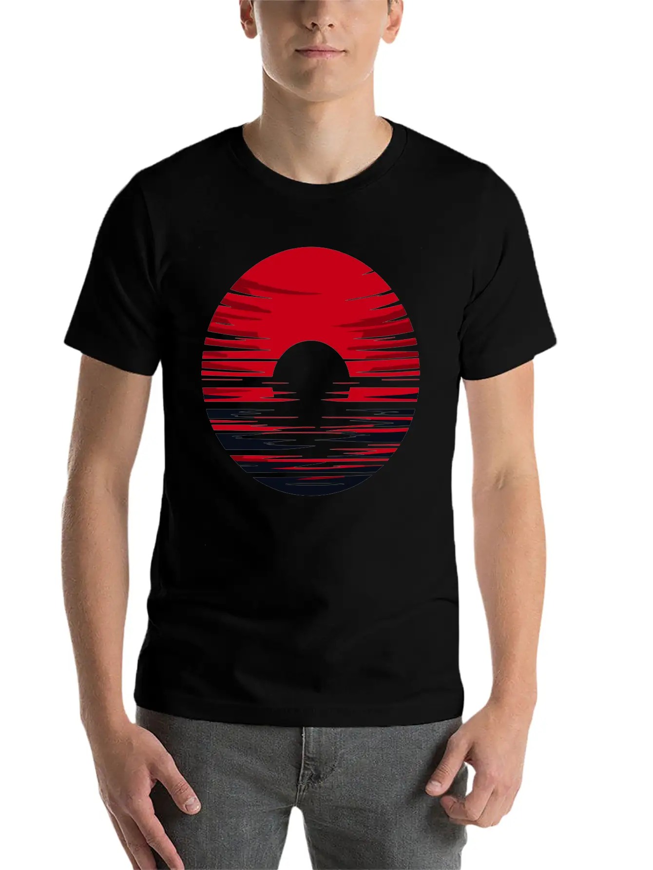 Red Sun Sunrise Vector For Own Design 1 Timeless Short Sleeve Tee – Comfy And Minimalist Design