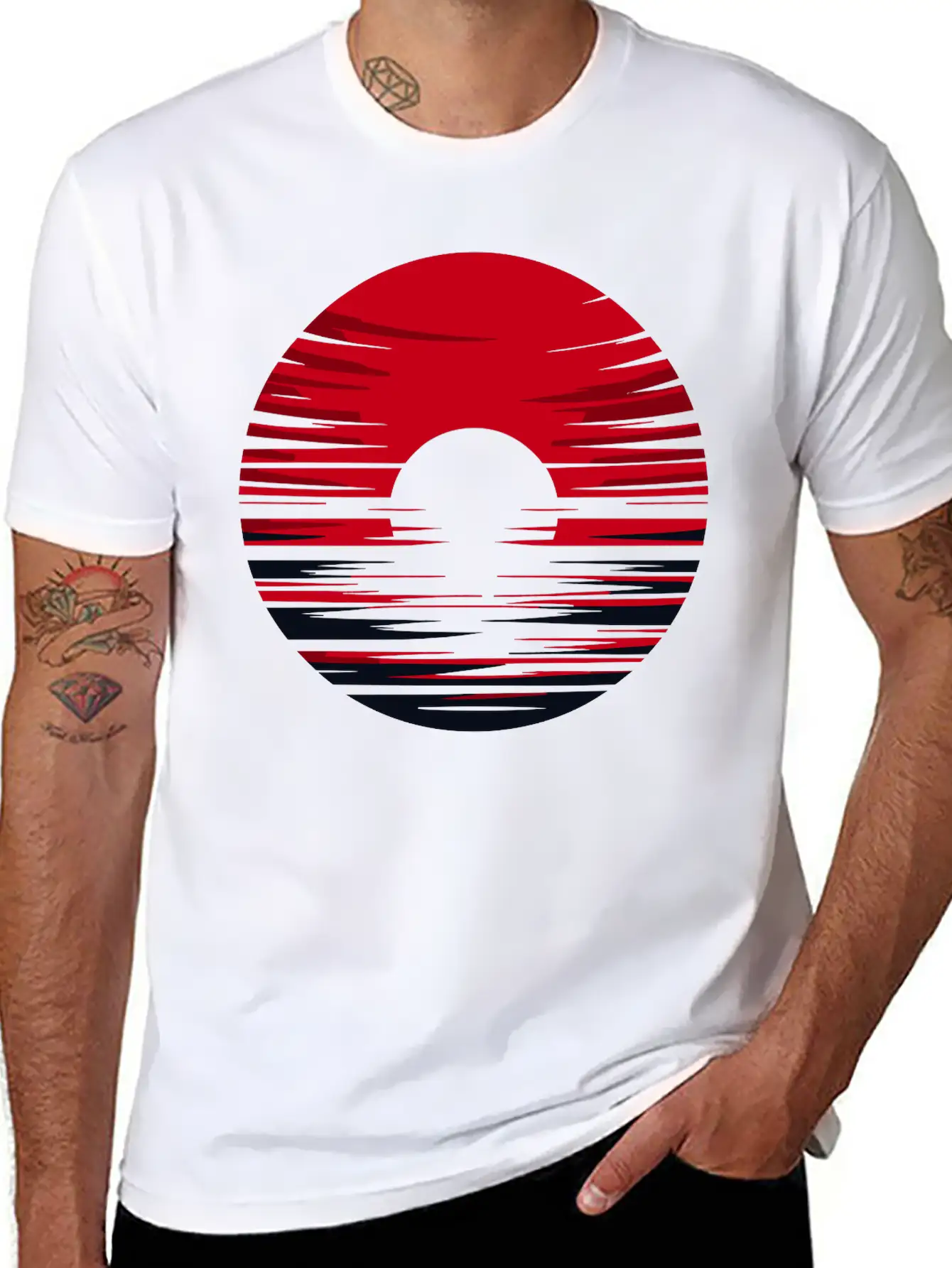 Red Sun Sunrise Vector For Own Design 1 Timeless Short Sleeve Tee – Comfy And Minimalist Design