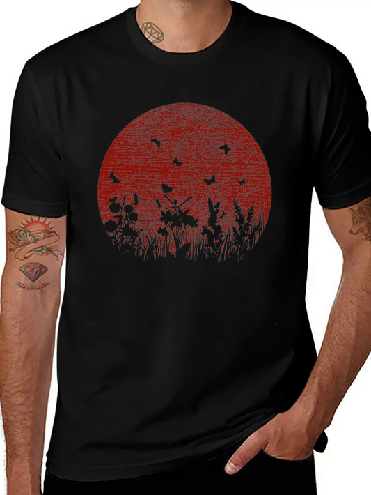 Red Sun Unisex Short Sleeve Soft Cotton T-Shirt – Casual Everyday Wear