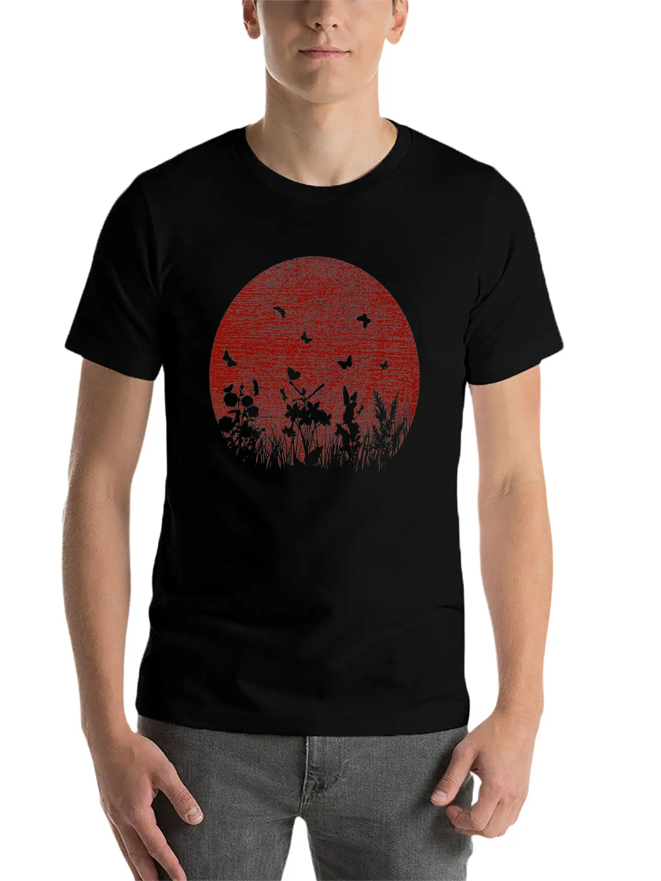 Red Sun Unisex Short Sleeve Soft Cotton T-Shirt – Casual Everyday Wear