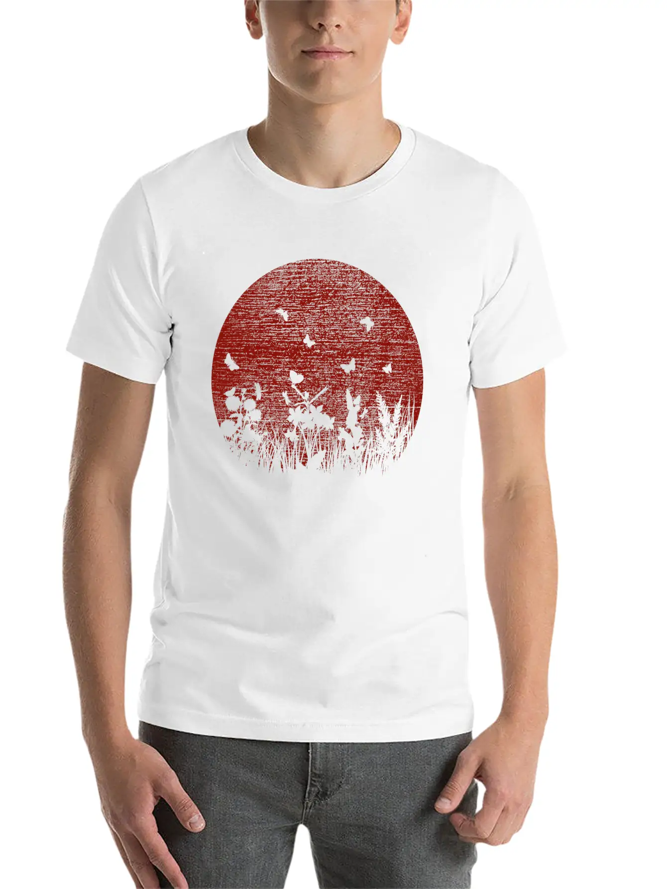 Red Sun Unisex Short Sleeve Soft Cotton T-Shirt – Casual Everyday Wear