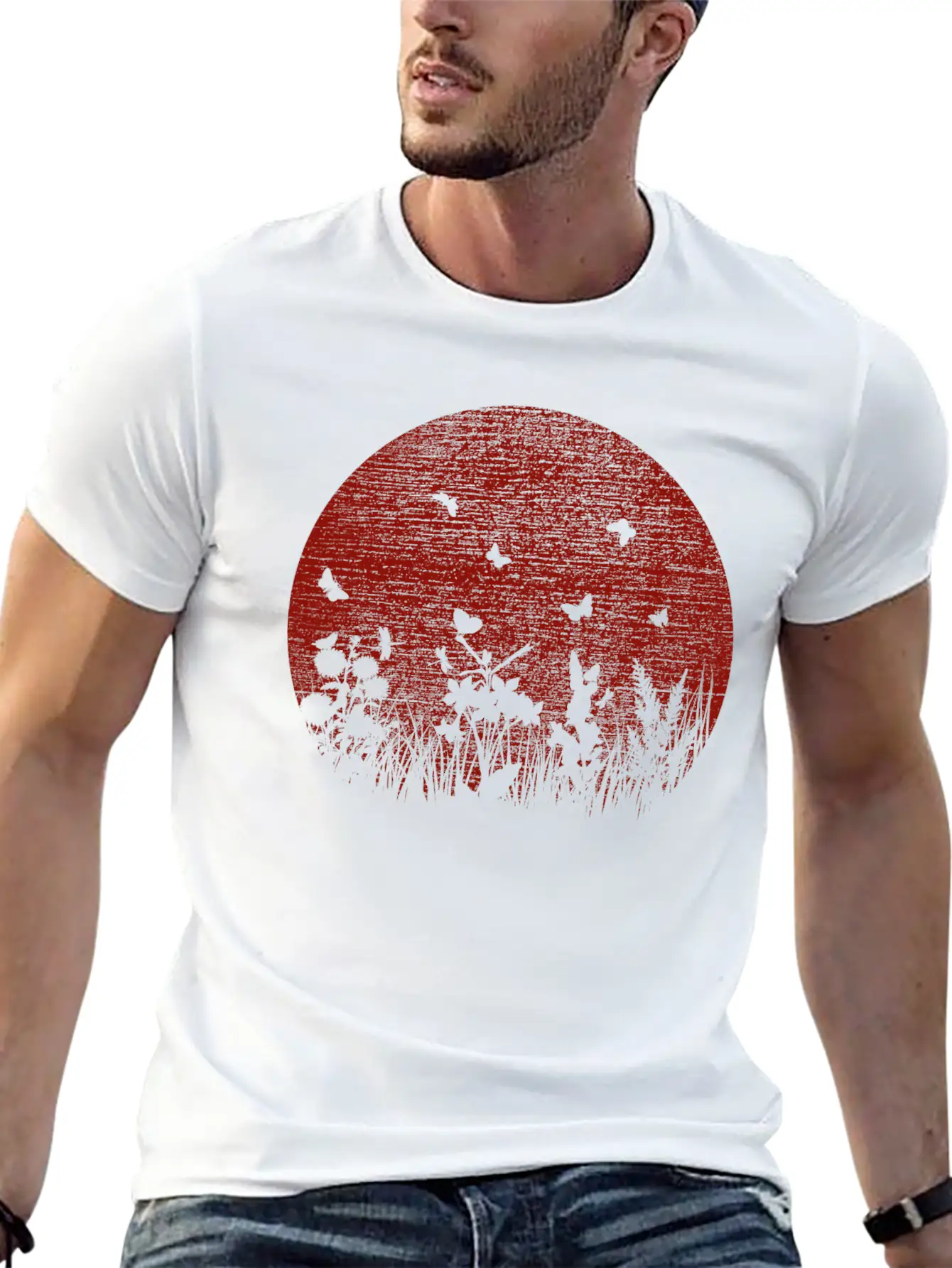 Red Sun Unisex Short Sleeve Soft Cotton T-Shirt – Casual Everyday Wear