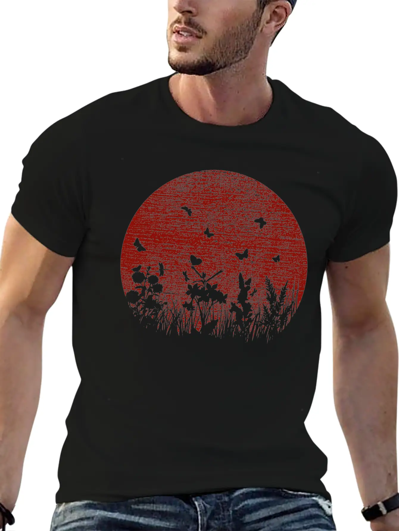 Red Sun Unisex Short Sleeve Soft Cotton T-Shirt – Casual Everyday Wear