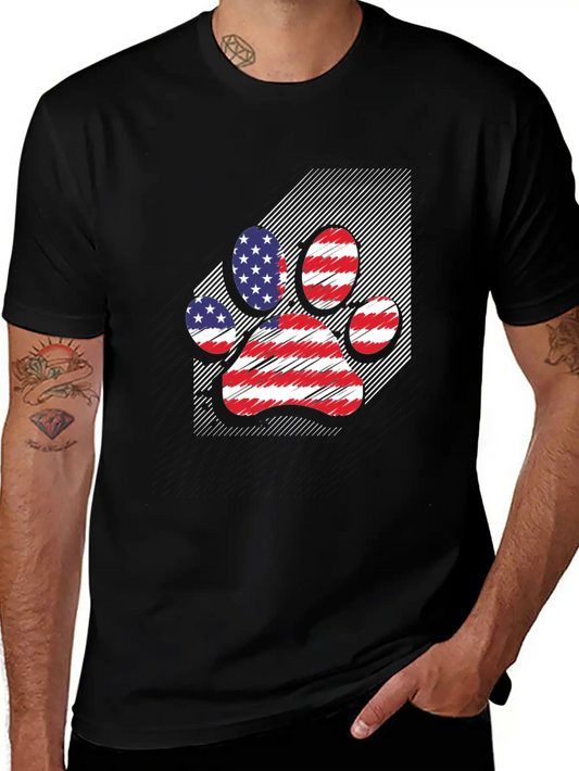 Red White Blue Dog Paws USA Flag 4th Of July Shirt Timeless Short Sleeve Tee – Comfy And Minimalist Design