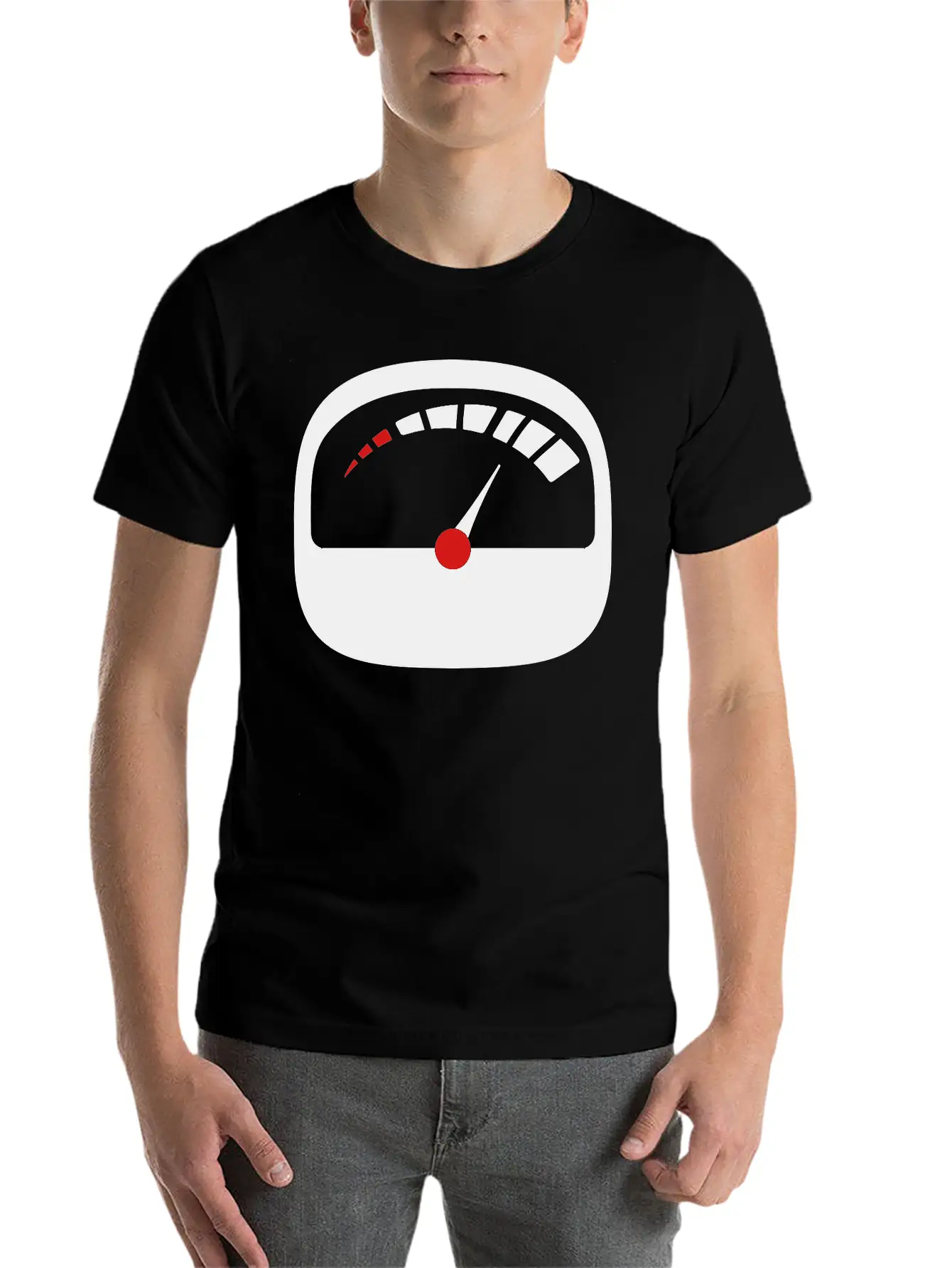Refuel Speedometer Fuel Gauge Pointer Full Tank Unisex Short Sleeve Soft Cotton T-Shirt – Casual Everyday Wear