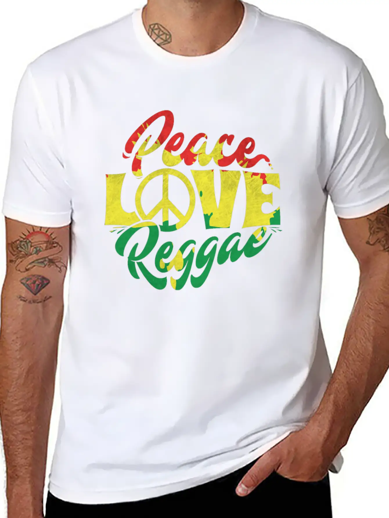 Reggae Is Love And Peace Music Stylish Everyday T-Shirt – Unisex Basic Cotton Tee