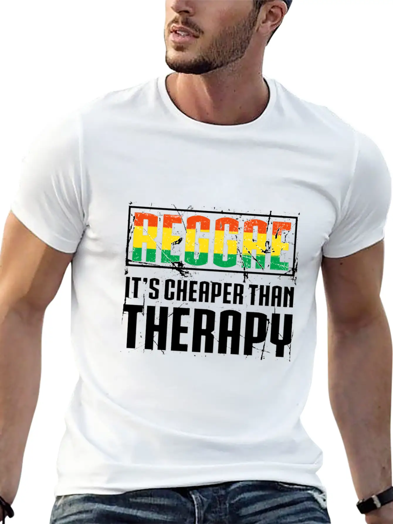 Reggae It's Cheaper Than Therapy T-Shirt Comfortable Minimalist Graphic Tee – Summer Style Essential