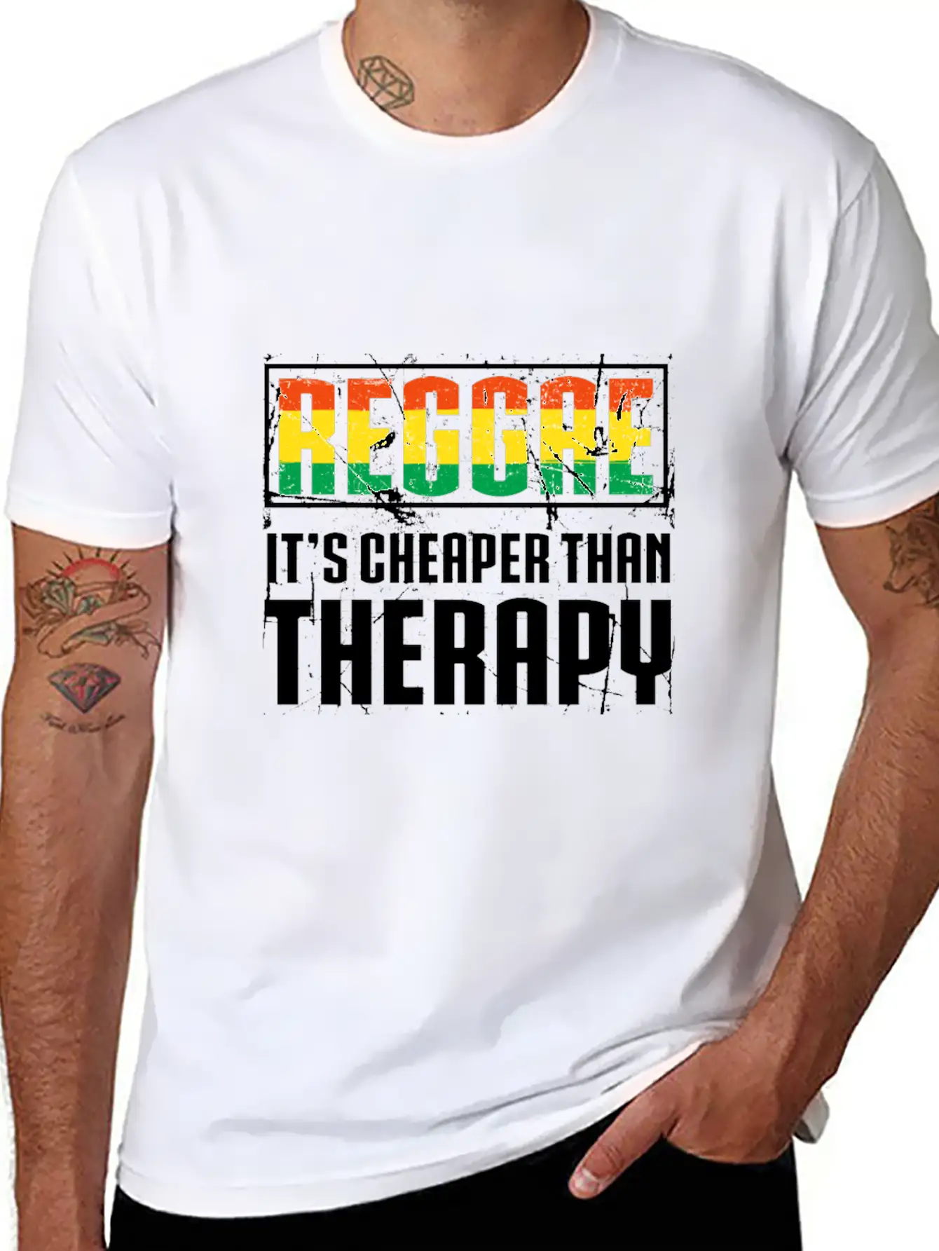 Reggae It's Cheaper Than Therapy T-Shirt Comfortable Minimalist Graphic Tee – Summer Style Essential