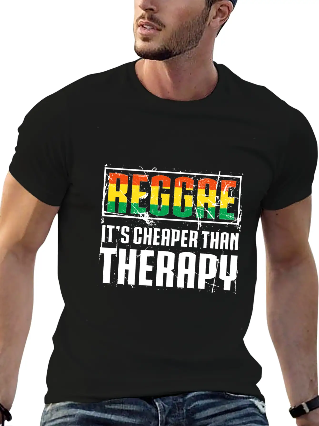 Reggae It's Cheaper Than Therapy T-Shirt Comfortable Minimalist Graphic Tee – Summer Style Essential
