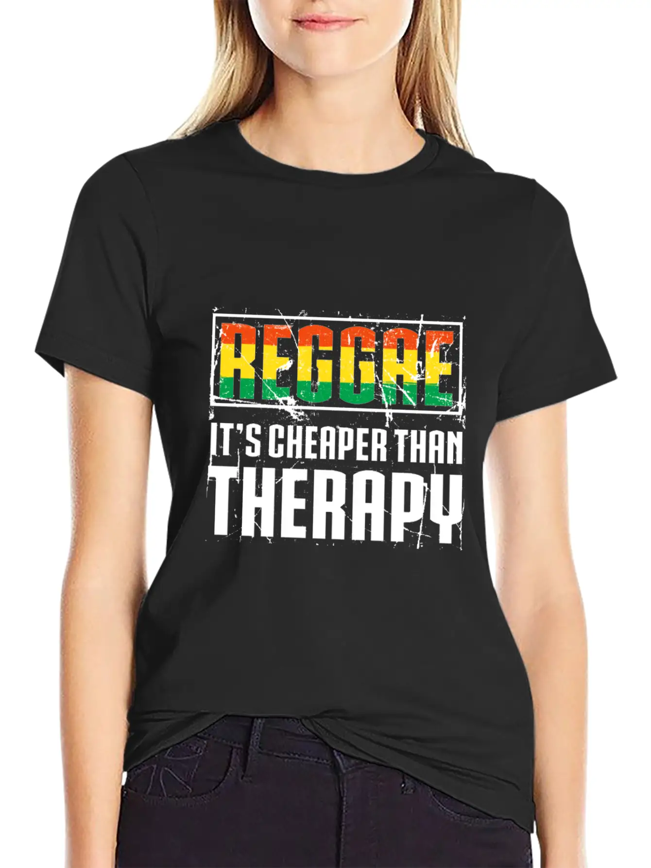 Reggae It's Cheaper Than Therapy T-Shirt Comfortable Minimalist Graphic Tee – Summer Style Essential