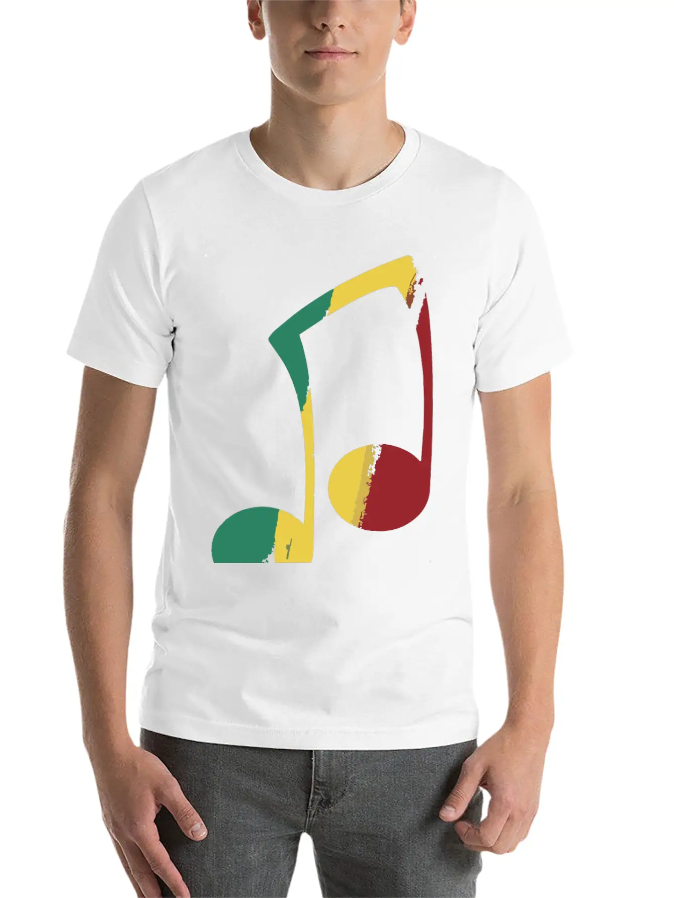 Reggae Pastel Note Unisex Short Sleeve Soft Cotton T-Shirt – Casual Everyday Wear