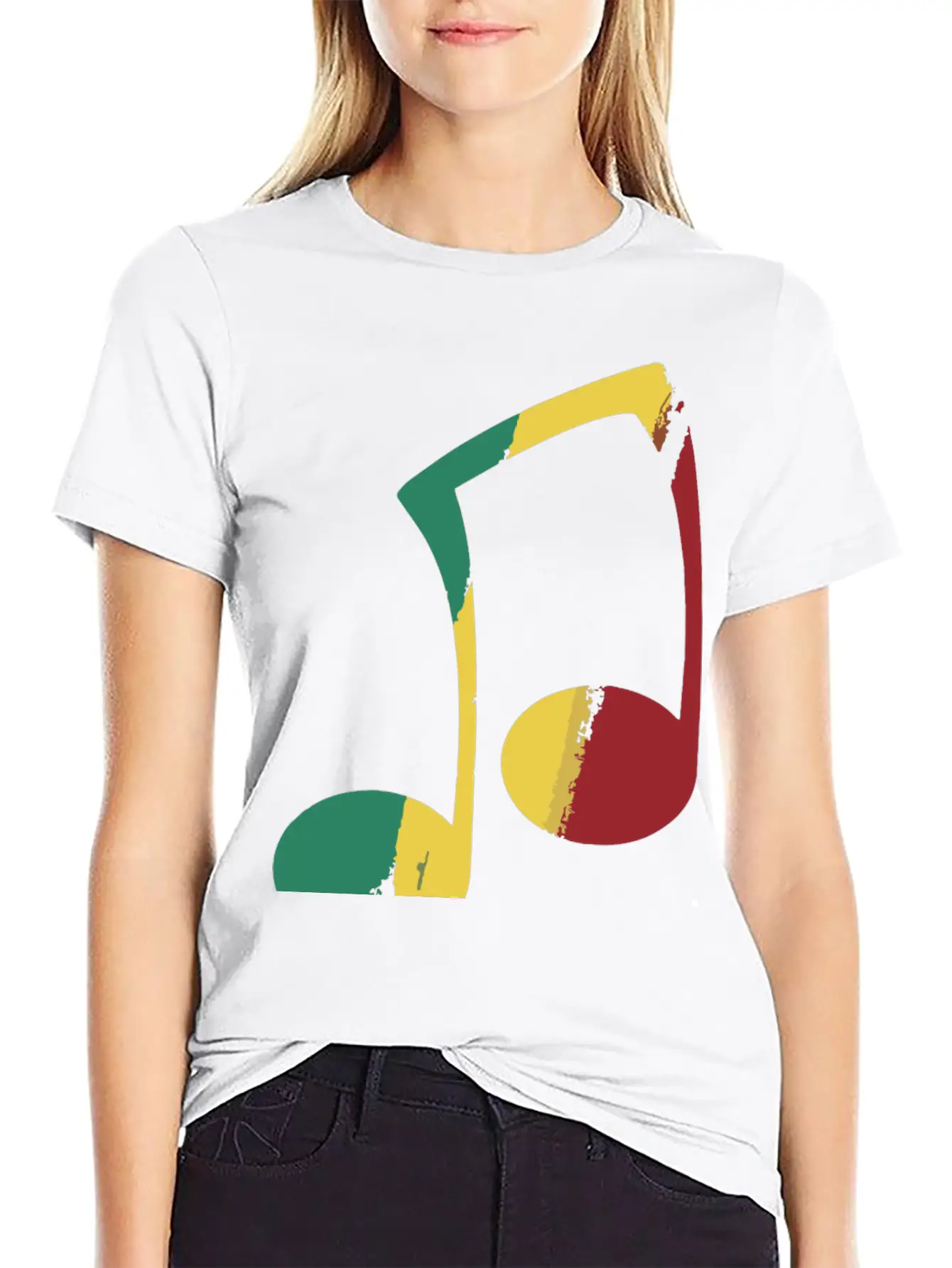 Reggae Pastel Note Unisex Short Sleeve Soft Cotton T-Shirt – Casual Everyday Wear