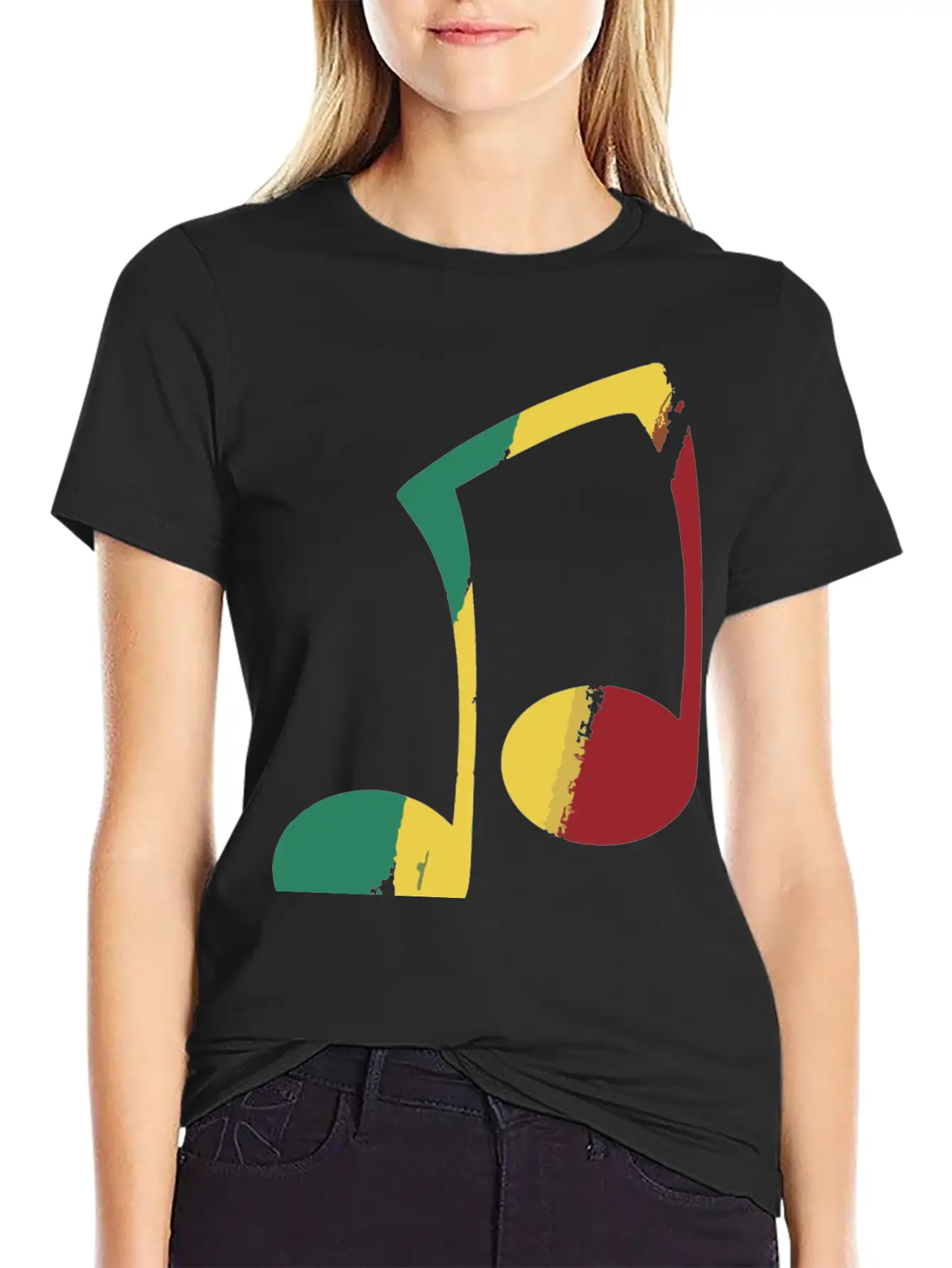 Reggae Pastel Note Unisex Short Sleeve Soft Cotton T-Shirt – Casual Everyday Wear