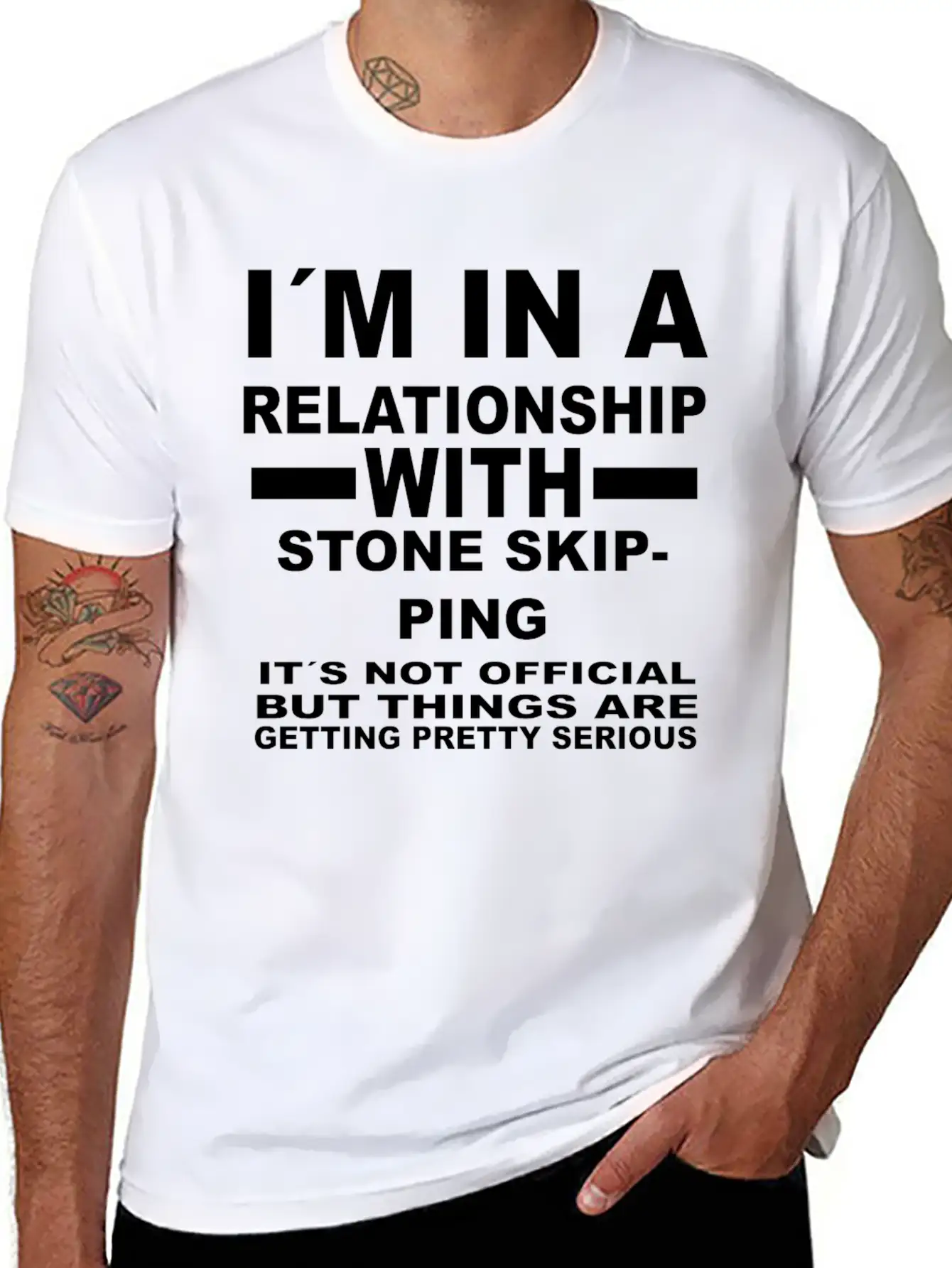Relationship With STONE SKIPPING Unisex Short Sleeve Soft Cotton T-Shirt – Casual Everyday Wear