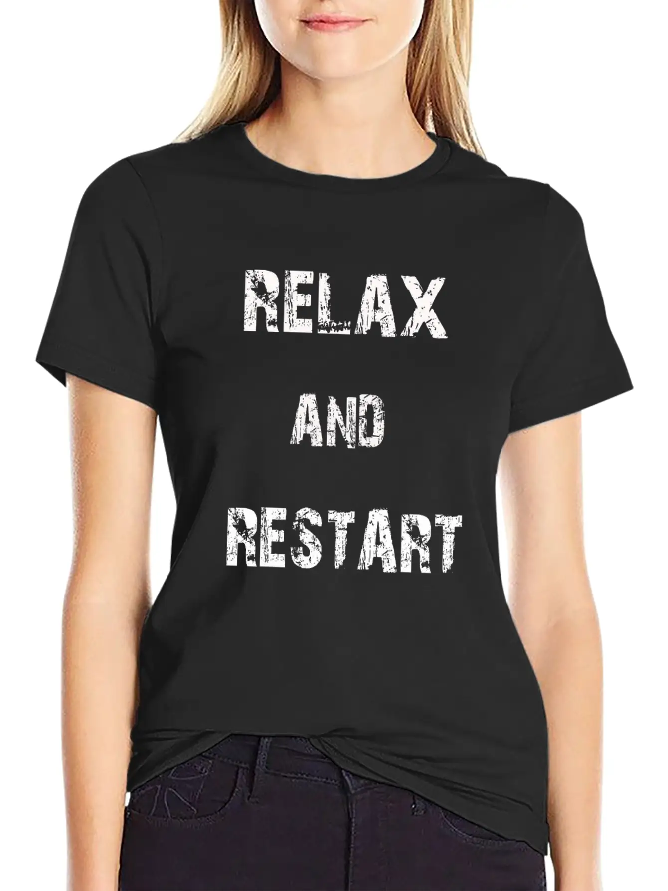 Relax And Restart Tee Shirt Unisex Short Sleeve Soft Cotton T-Shirt – Casual Everyday Wear