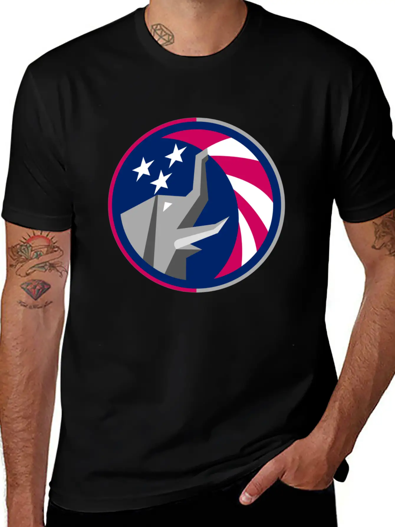 Republican Elephant Flag Unisex Short Sleeve Soft Cotton T-Shirt – Casual Everyday Wear