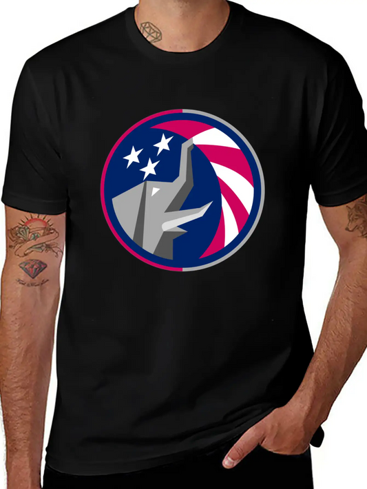 Republican Elephant Flag Unisex Short Sleeve Soft Cotton T-Shirt – Casual Everyday Wear