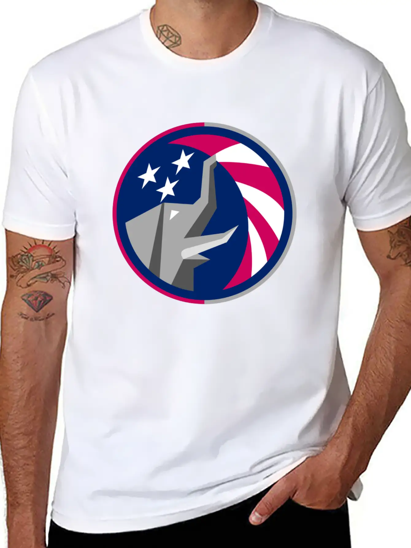 Republican Elephant Flag Unisex Short Sleeve Soft Cotton T-Shirt – Casual Everyday Wear