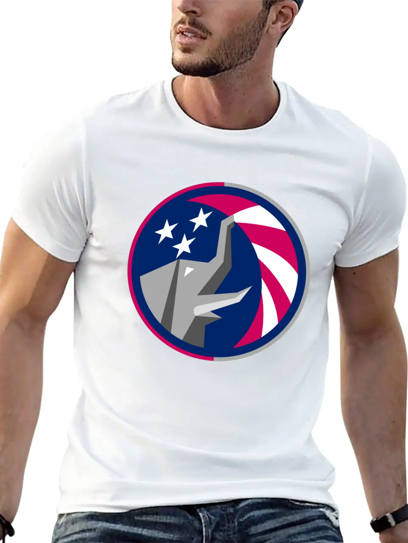 Republican Elephant Flag Unisex Short Sleeve Soft Cotton T-Shirt – Casual Everyday Wear