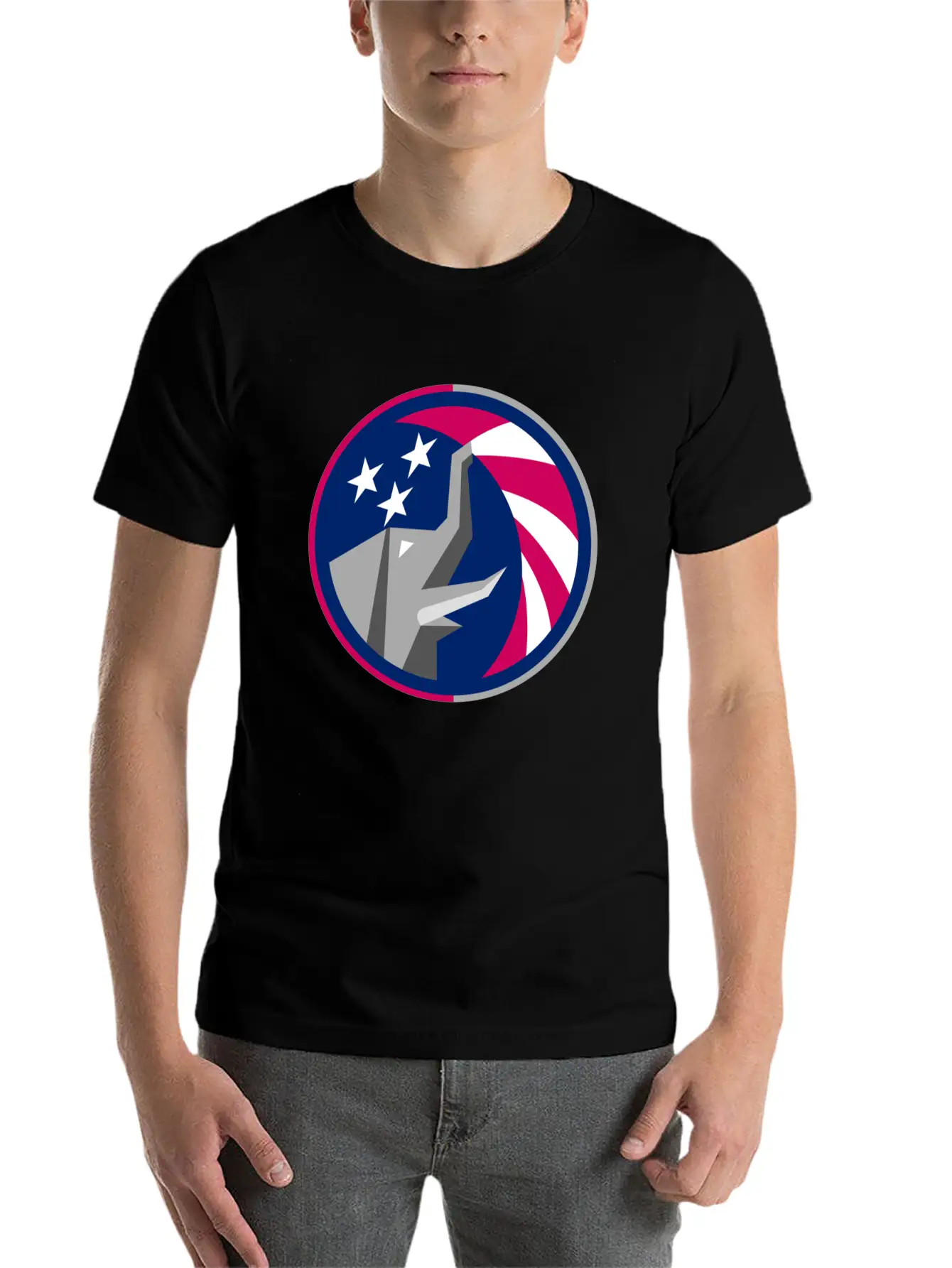 Republican Elephant Flag Unisex Short Sleeve Soft Cotton T-Shirt – Casual Everyday Wear