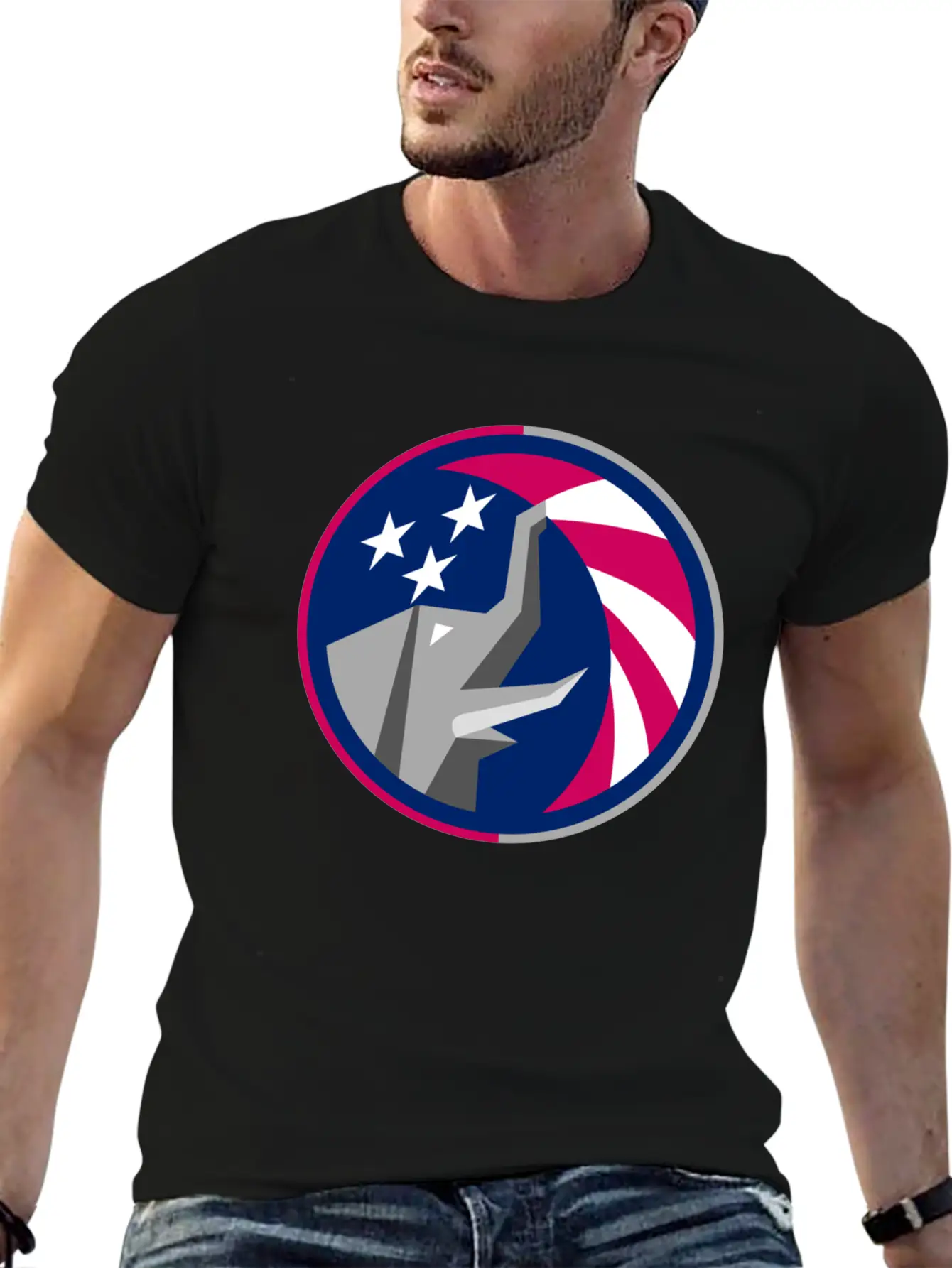 Republican Elephant Flag Unisex Short Sleeve Soft Cotton T-Shirt – Casual Everyday Wear