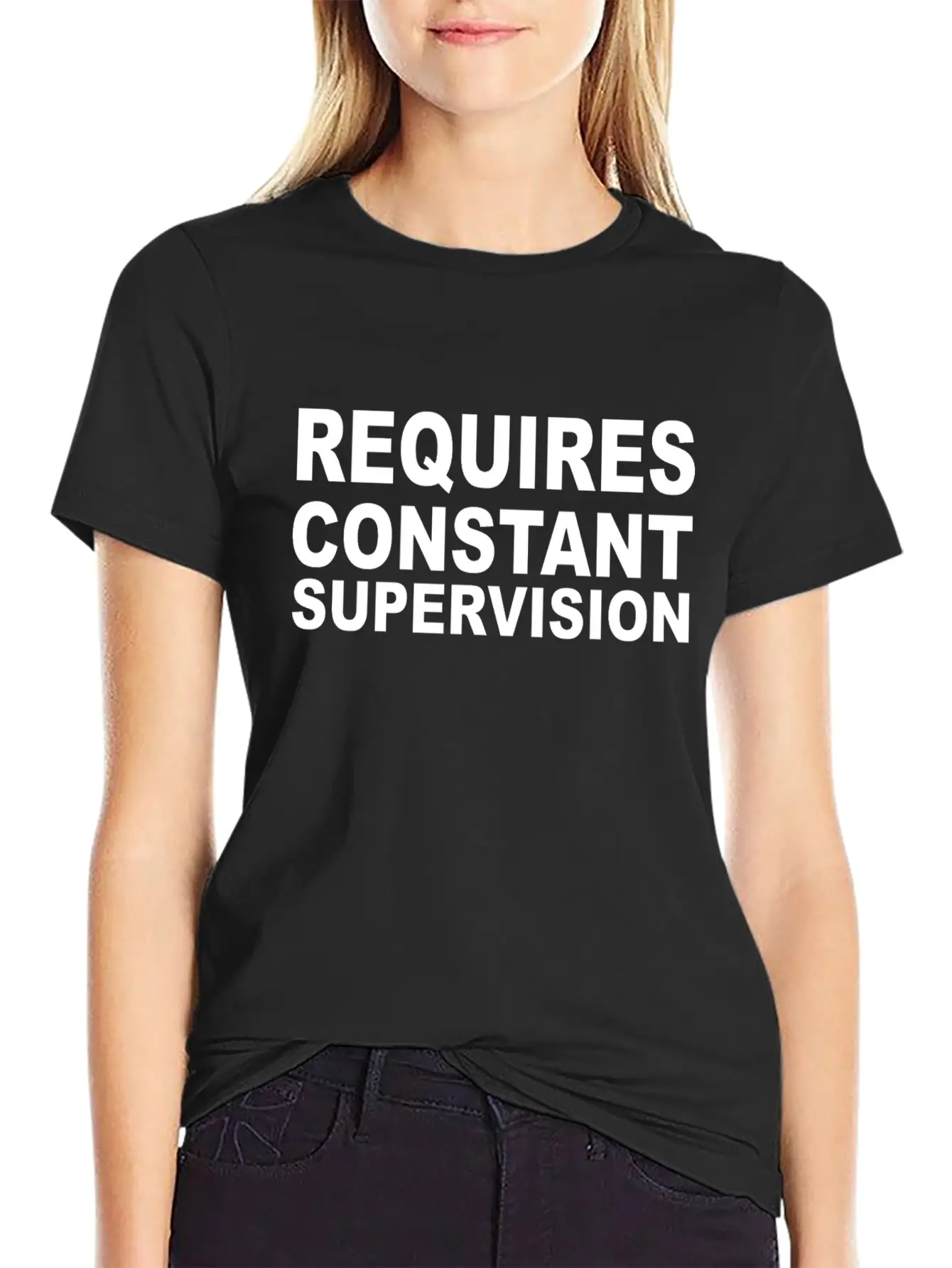 Requires Supervision Stylish Everyday T-Shirt – Unisex Basic Cotton Tee