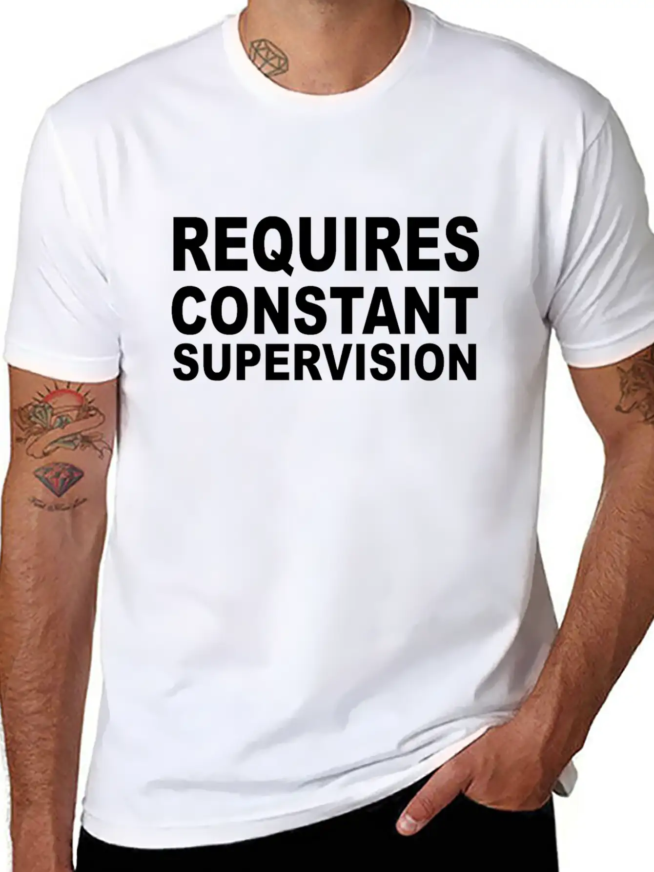 Requires Supervision Stylish Everyday T-Shirt – Unisex Basic Cotton Tee