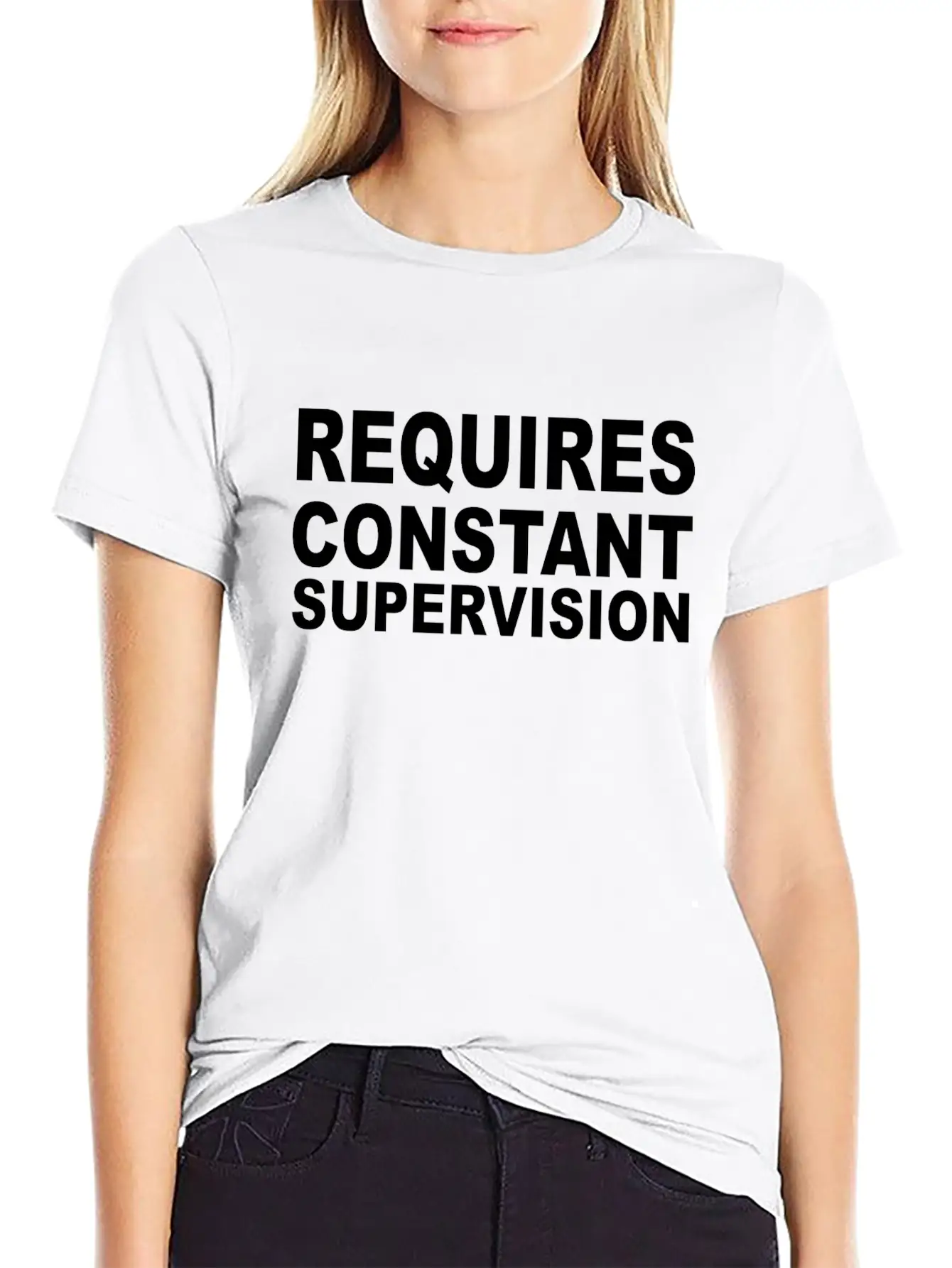 Requires Supervision Stylish Everyday T-Shirt – Unisex Basic Cotton Tee