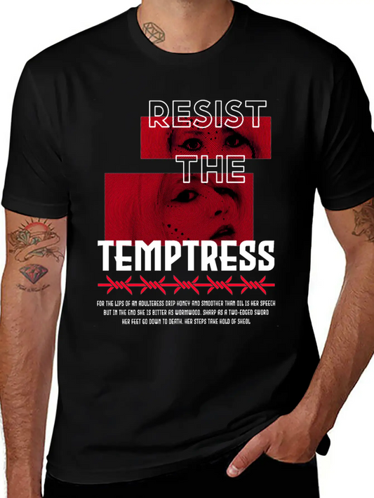 RESIST THE TEMPTRESS VIRTUE404 STREETWEAR Unisex Short Sleeve Soft Cotton T-Shirt – Casual Everyday Wear