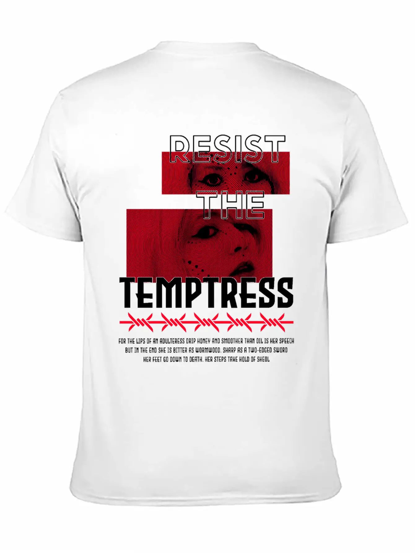RESIST THE TEMPTRESS VIRTUE404 STREETWEAR Unisex Short Sleeve Soft Cotton T-Shirt – Casual Everyday Wear