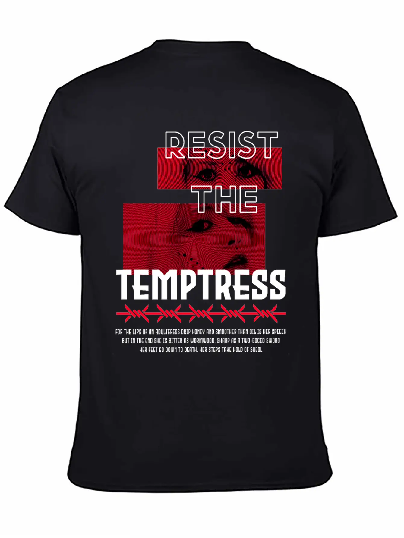 RESIST THE TEMPTRESS VIRTUE404 STREETWEAR Unisex Short Sleeve Soft Cotton T-Shirt – Casual Everyday Wear