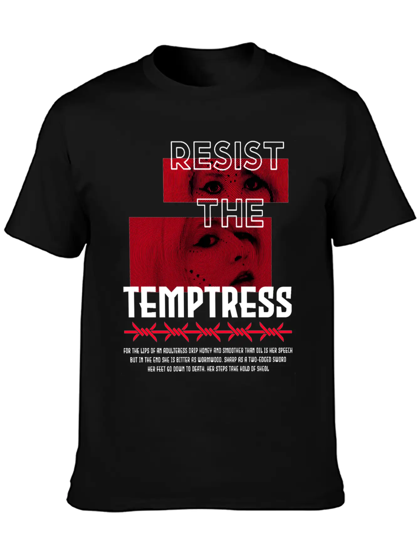 RESIST THE TEMPTRESS VIRTUE404 STREETWEAR Unisex Short Sleeve Soft Cotton T-Shirt – Casual Everyday Wear