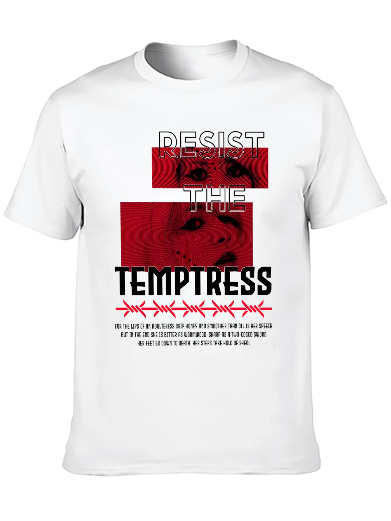 RESIST THE TEMPTRESS VIRTUE404 STREETWEAR Unisex Short Sleeve Soft Cotton T-Shirt – Casual Everyday Wear