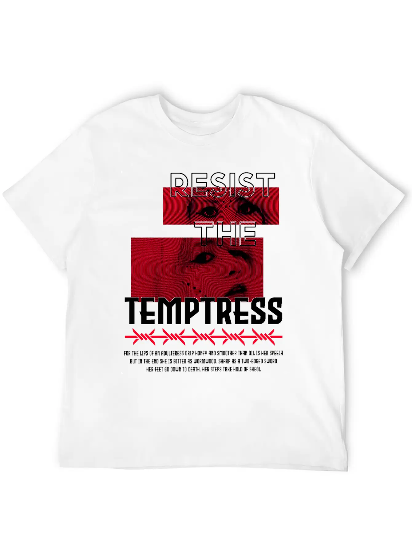 RESIST THE TEMPTRESS VIRTUE404 STREETWEAR Unisex Short Sleeve Soft Cotton T-Shirt – Casual Everyday Wear