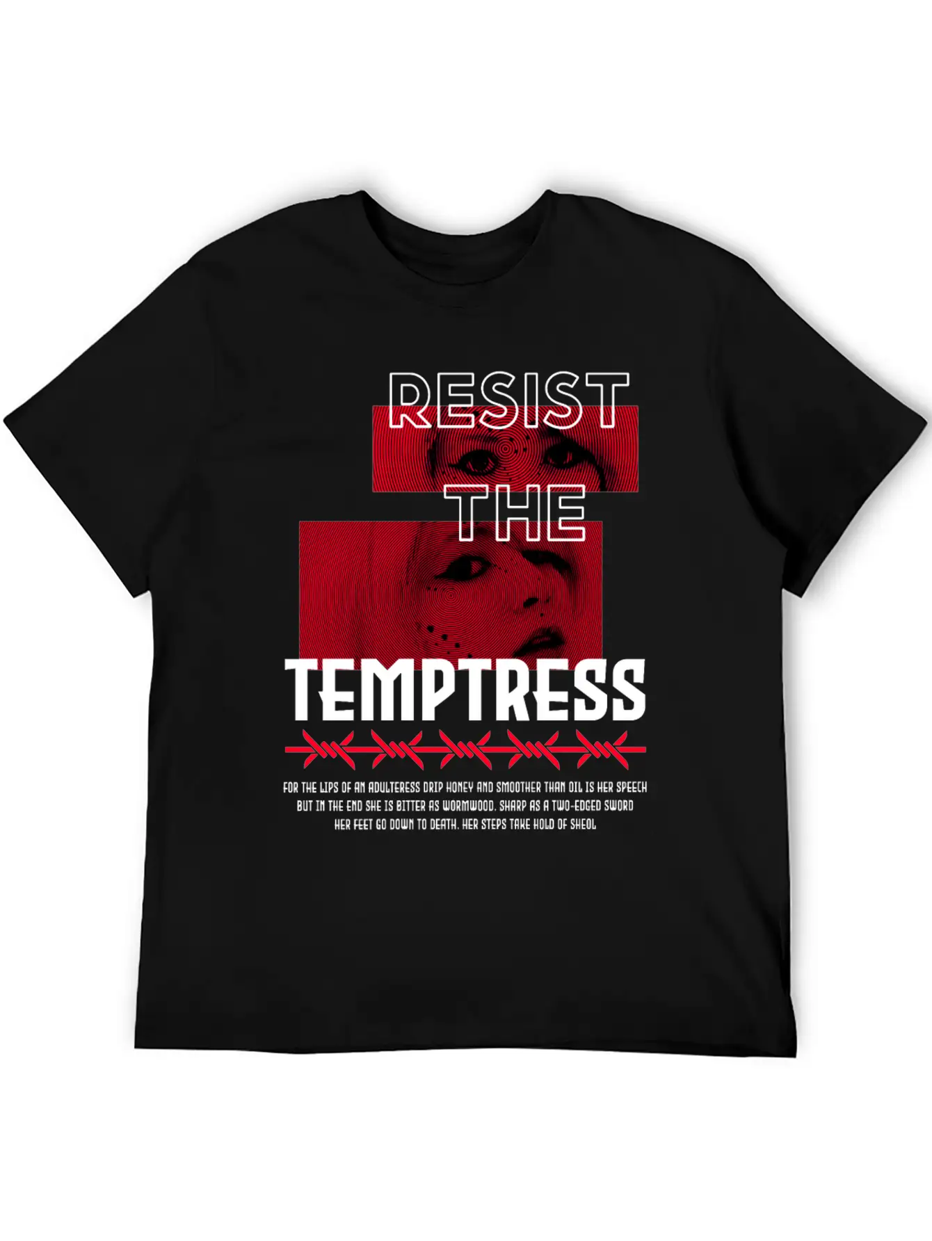 RESIST THE TEMPTRESS VIRTUE404 STREETWEAR Unisex Short Sleeve Soft Cotton T-Shirt – Casual Everyday Wear