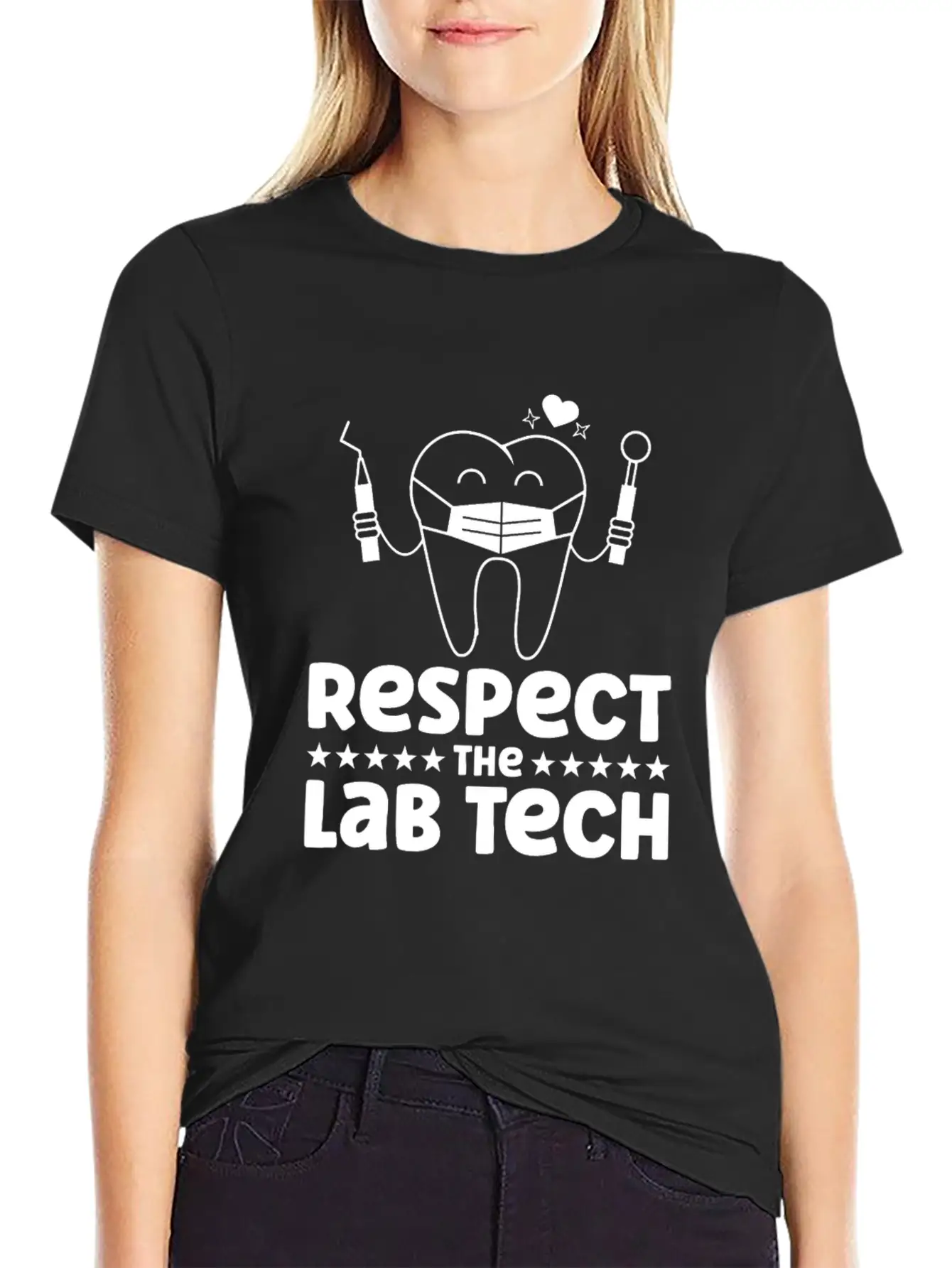 Respect The Dental Lab Tech Basic Graphic T-Shirt – Daily Comfort In Soft Cotton