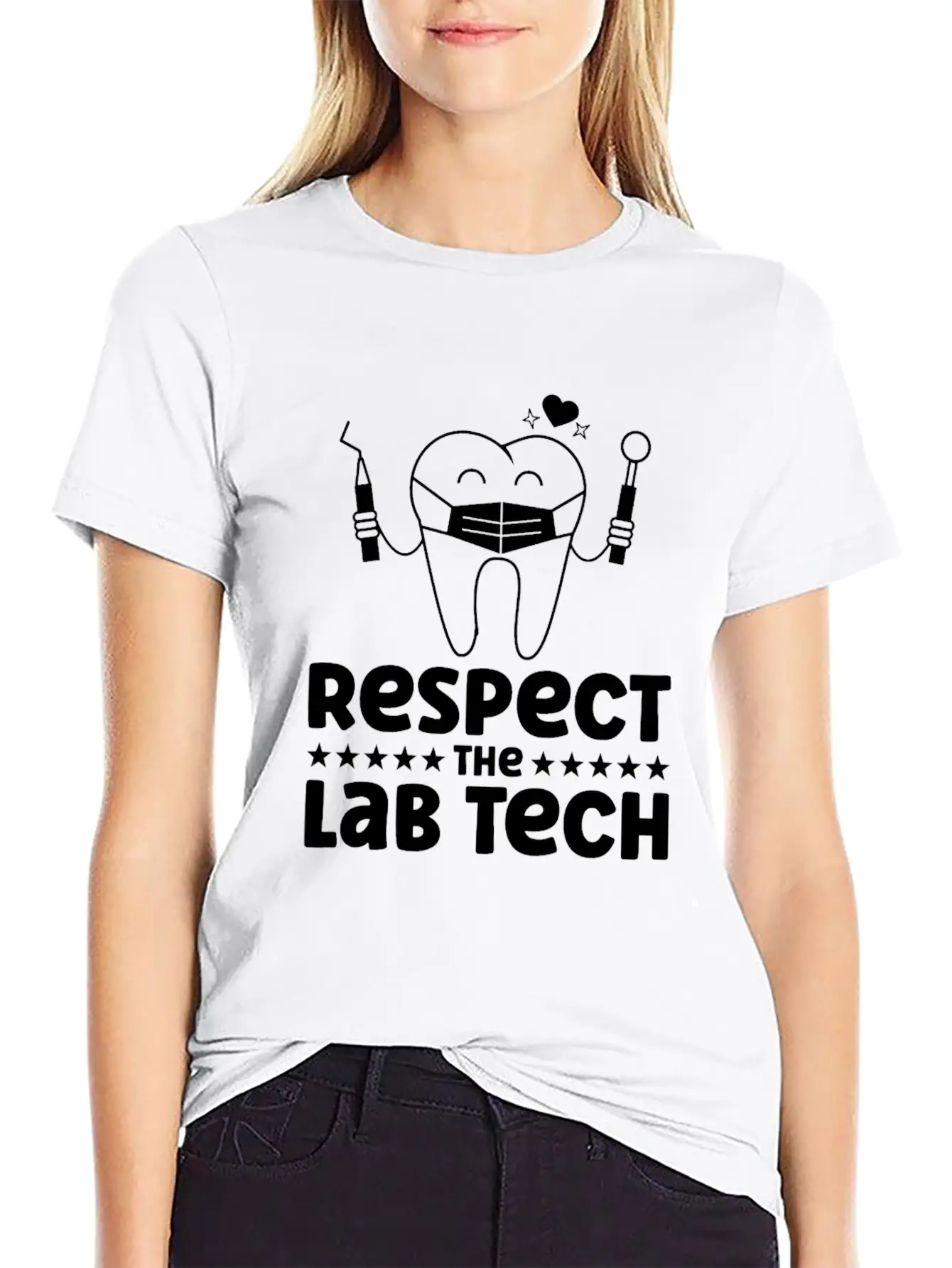 Respect The Dental Lab Tech Basic Graphic T-Shirt – Daily Comfort In Soft Cotton