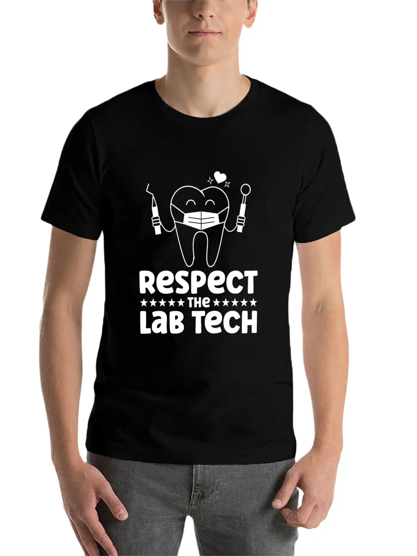 Respect The Dental Lab Tech Basic Graphic T-Shirt – Daily Comfort In Soft Cotton