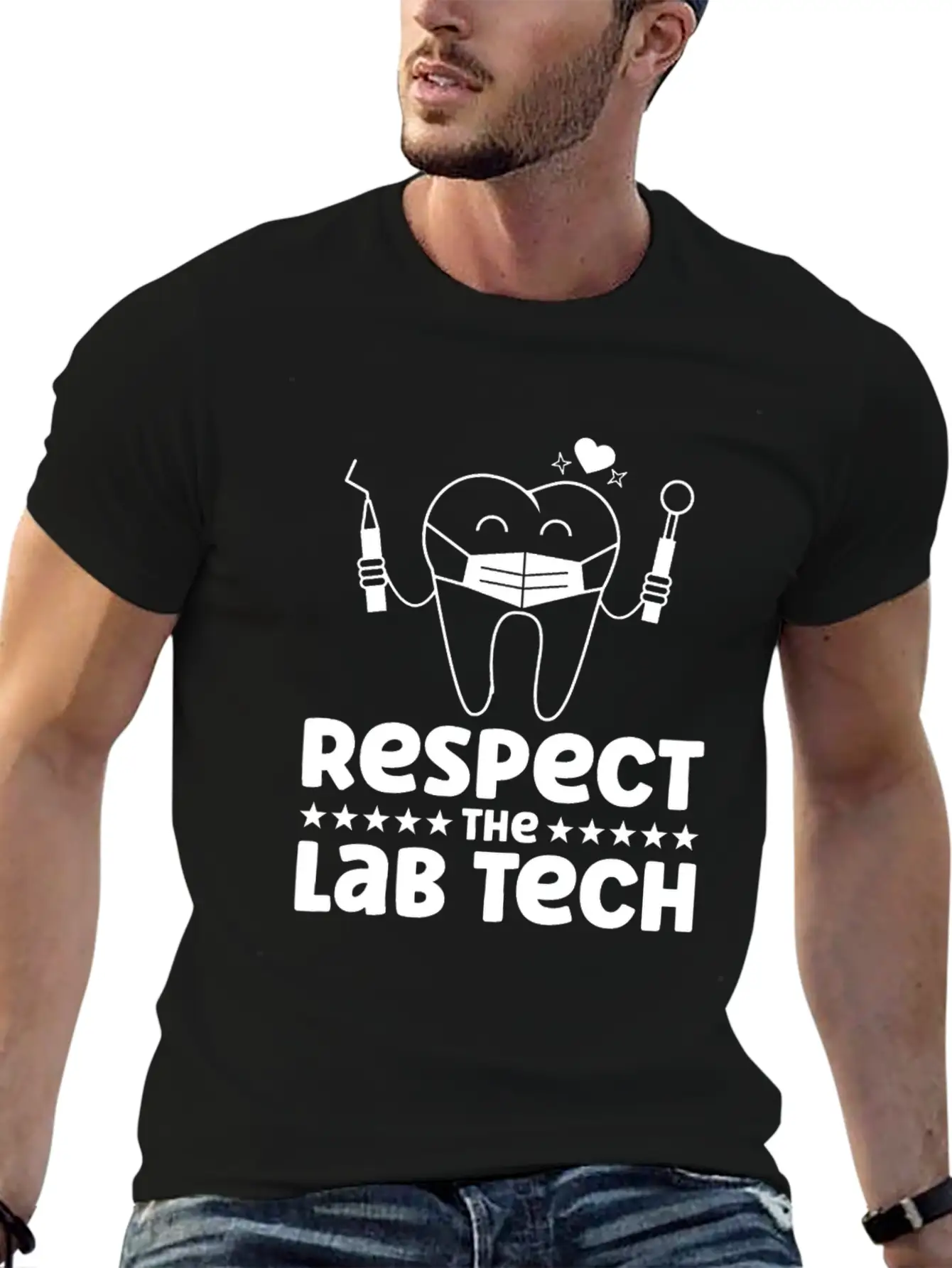 Respect The Dental Lab Tech Basic Graphic T-Shirt – Daily Comfort In Soft Cotton
