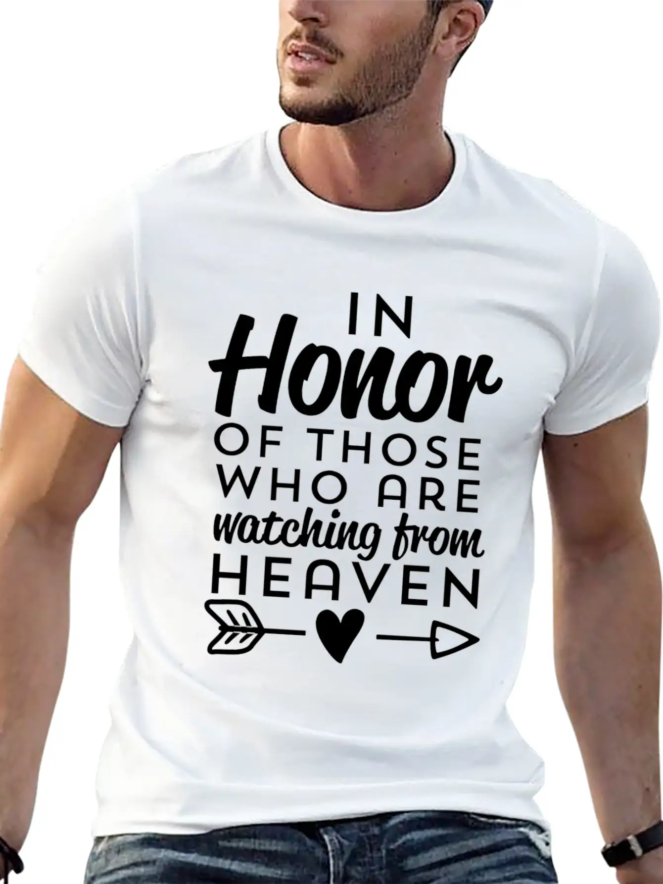 Rest In Peace Honor Those Who Matching From Heaven Unisex Short Sleeve Soft Cotton T-Shirt – Casual Everyday Wear