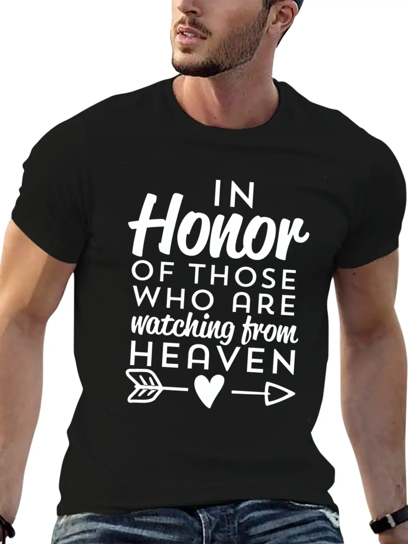 Rest In Peace Honor Those Who Matching From Heaven Unisex Short Sleeve Soft Cotton T-Shirt – Casual Everyday Wear
