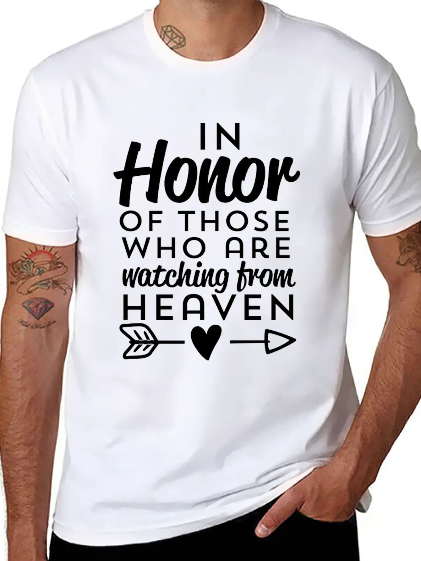 Rest In Peace Honor Those Who Matching From Heaven Unisex Short Sleeve Soft Cotton T-Shirt – Casual Everyday Wear