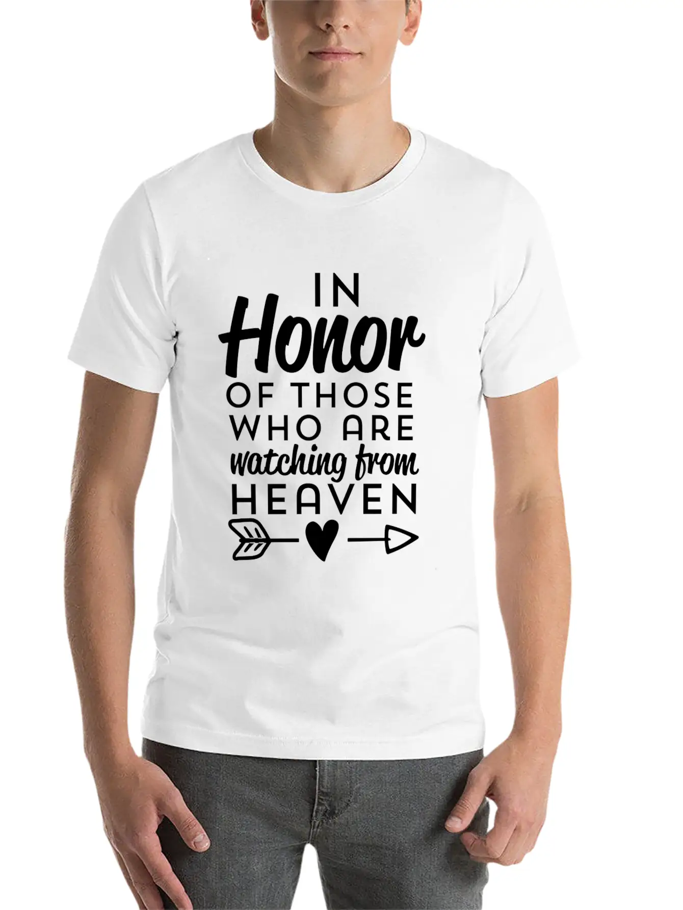 Rest In Peace Honor Those Who Matching From Heaven Unisex Short Sleeve Soft Cotton T-Shirt – Casual Everyday Wear